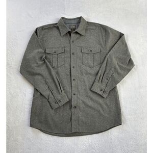 C.E. Schmidt Workwear Flannel Wool Blend Long Sleeve Heavy Shirt Size L, Gray